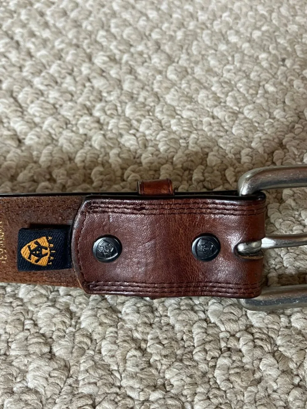 Ariat Triple Stitch Brown Leather Belt 38